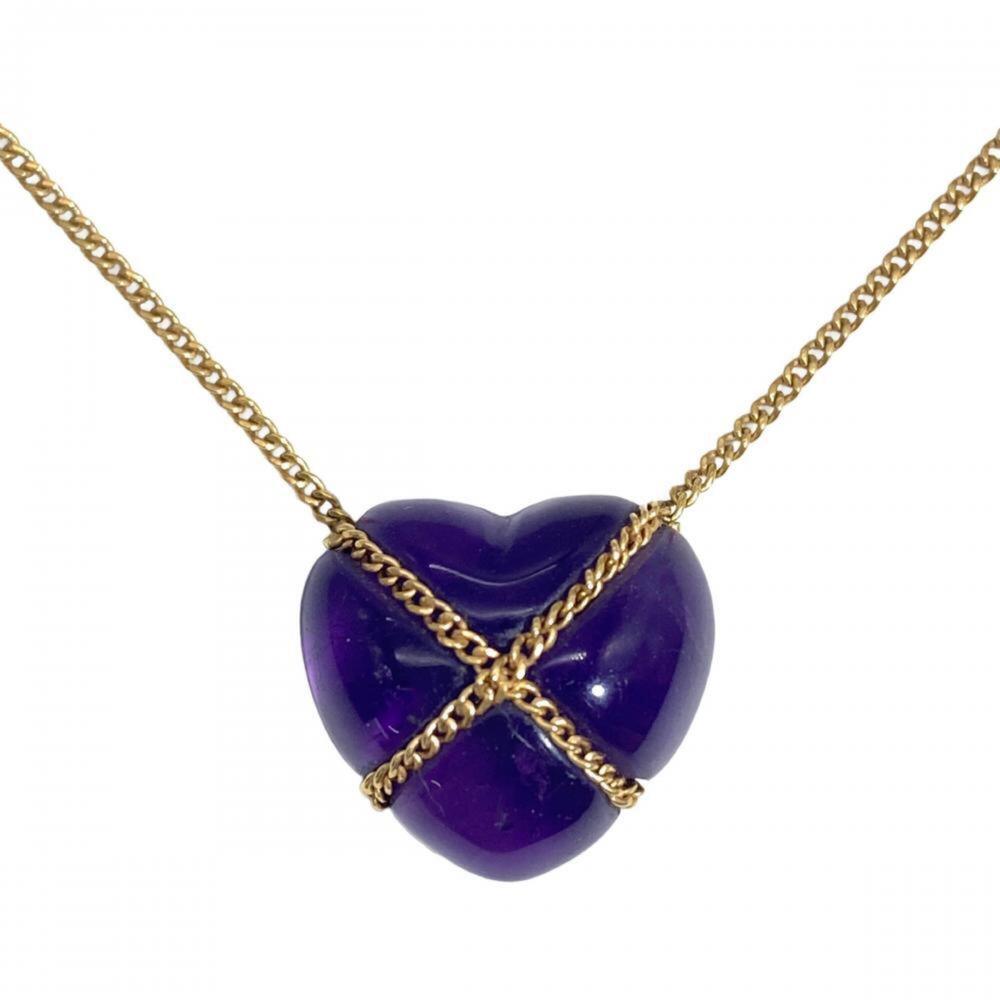 TIFFANY & CO. 18k Gold Amethyst Heart Necklace